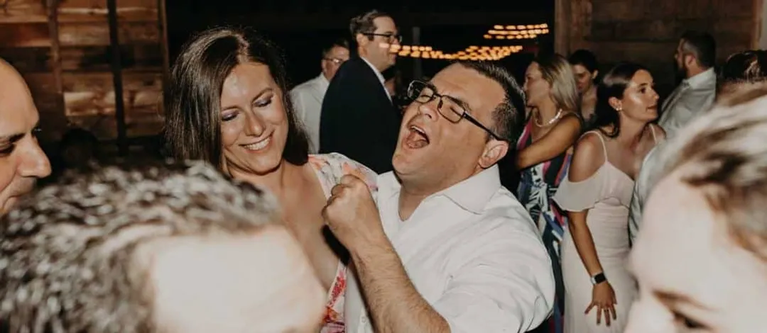 Guests dancing at Tyler & Cheryl wedding, Handsome Hollow